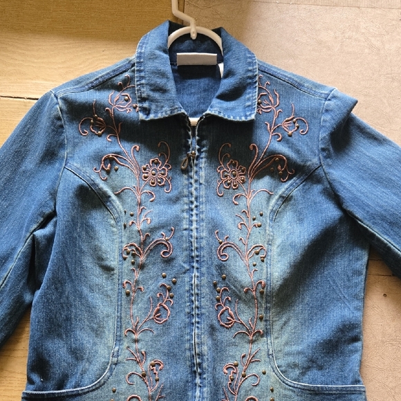 Tantrums Jackets & Blazers - Tantrums Dark Blue Denim Jacket with Subtle Stitching